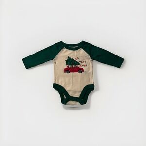 BCI Green Holiday Time My First Christmas Baby Bodysuit-Size 0-3m